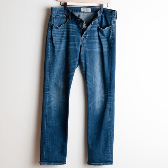 Lucky Brand Jeans Men 34x32 Dark Denim 121 Heritage Slim Triumph Motorcycle - Picture 1 of 15